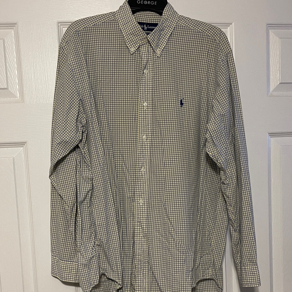 Polo by Ralph Lauren Men's Checkered Shirt - Blue and yellow